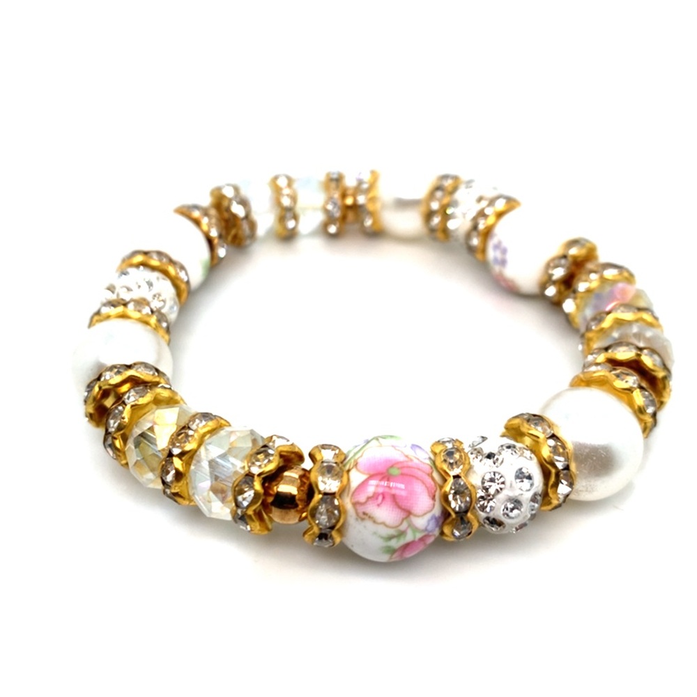 Vintage miliflori stretchable beads bracelet